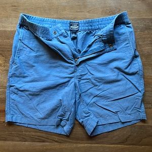 Mens j crew blue elastic shorts - medium